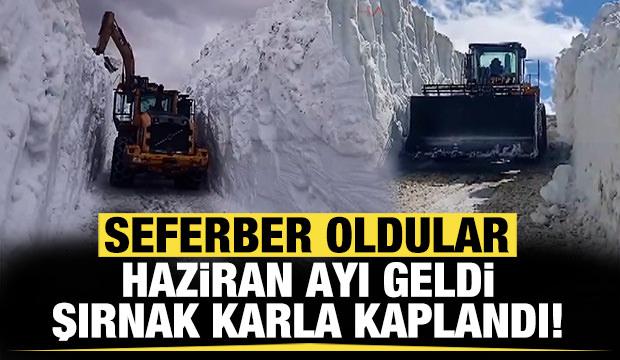 Beyt&uuml;şşebap'ta karlı yolları a&ccedil;ma &ccedil;alışmaları devam ediyor