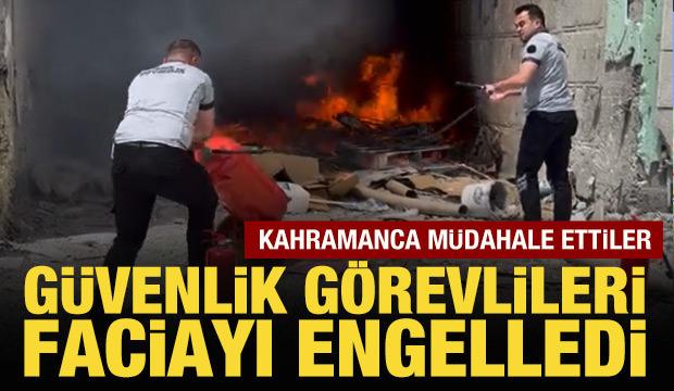 D&uuml;zce'deki &uuml;niversite hastanesinin inşaatındaki yangını g&uuml;venlik g&ouml;revlileri engelledi