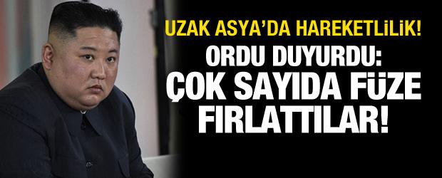 G&uuml;ney Kore a&ccedil;ıkladı: Birden &ccedil;ok f&uuml;ze fırlatıldı!
