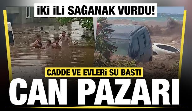 İki ili sağanak vurdu! Caddeleri su bastı: O anlar kamerada 