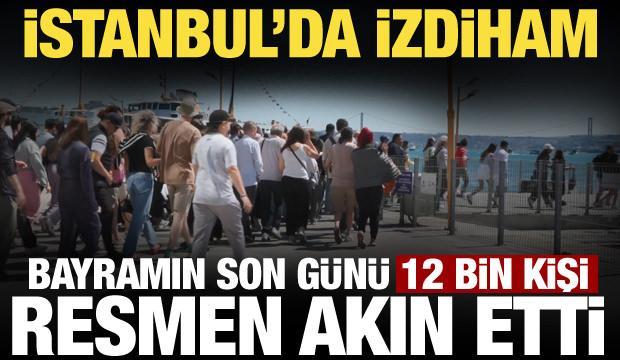 İstanbul'da bayramın son g&uuml;n&uuml; izdiham: 12 bin kişi akın etti! Metrelerce kuyruk...