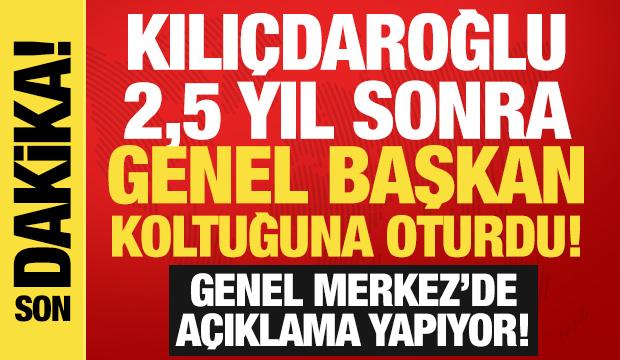 Kemal Kılı&ccedil;daroğlu 2,5 yıl sonra ilk kez Genel Merkez'de! Makamında poz verdi