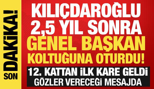 Kemal Kılı&ccedil;daroğlu 2,5 yıl sonra ilk kez Genel Merkez'de! Makamında poz verdi