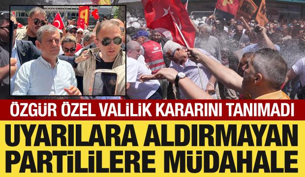&Ouml;zg&uuml;r &Ouml;zel, valiliği dinlemedi: İzmir'de miting &ouml;ncesi arbede yaşandı