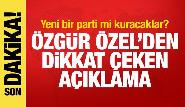 &Ouml;zg&uuml;r &Ouml;zel'den yeni parti kuracakları iddialarına cevap