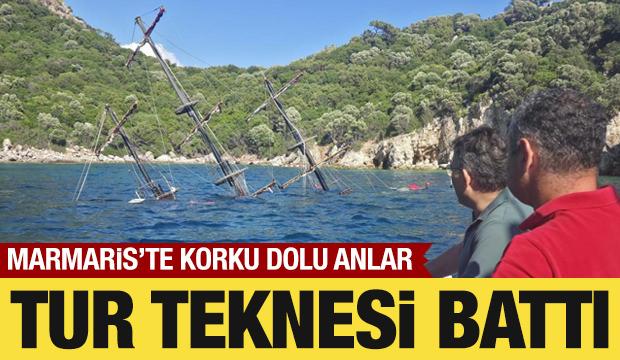 Son dakika: Marmaris'te tur teknesi battı!