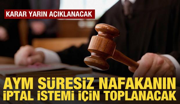 AYM, "s&uuml;resiz nafaka" d&uuml;zenlemesinin iptal istemini yarın g&ouml;r&uuml;şecek