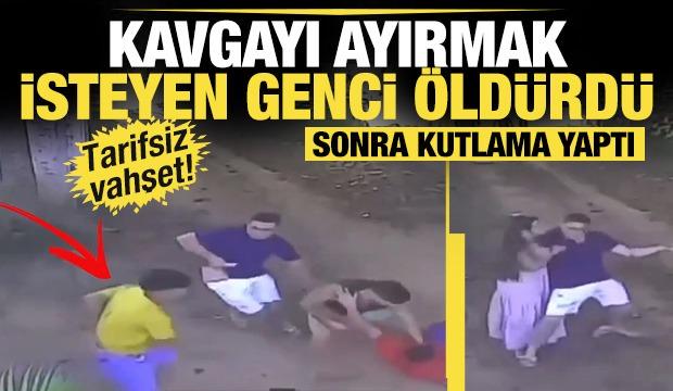 Brezilya'da kavgayı ayırmak isteyen genci sırtından bı&ccedil;aklayıp kutlama yaptı