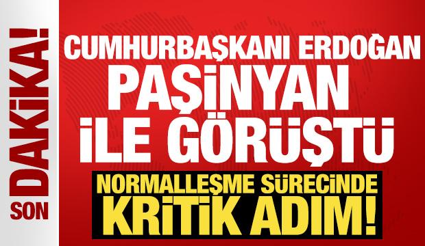 Cumhurbaşkanı Erdoğan Paşinyan ile g&ouml;r&uuml;şt&uuml;
