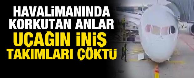 Frankfurt Havalimanı'nda korkutan anlar: U&ccedil;ağın iniş takımları &ccedil;&ouml;kt&uuml;