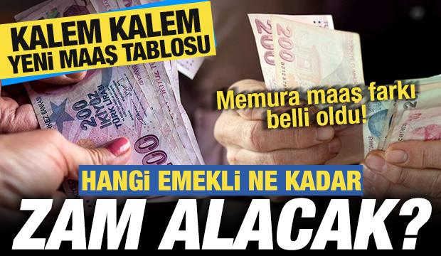 Hangi emekli ne kadar zam alacak? Kalem kalem yeni maaş tablosu! Memura y&uuml;zde 5 fark