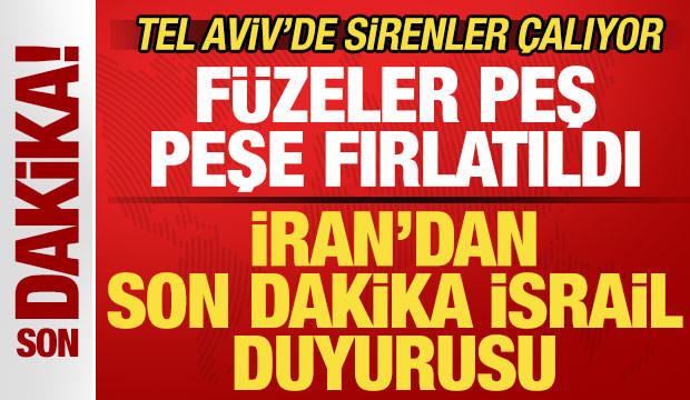 Kanlı saldırı sonrası İran'dan son dakika İsrail duyurusu! F&uuml;zeler peş peşe fırlatıldı