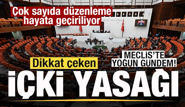 Meclis'te yoğun g&uuml;ndem! &Ccedil;ok sayıda d&uuml;zenleme yer alıyor! Dikkat &ccedil;eken i&ccedil;ki yasağı