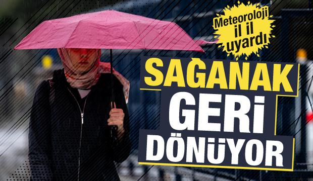 Meteoroloji haritayı g&uuml;ncelledi! Yağış geri d&ouml;n&uuml;yor, meteoroloji il il uyardı