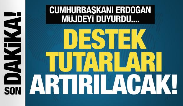 Cumhurbaşkanı Erdoğan: &Ccedil;ift&ccedil;ilere y&ouml;nelik destek tutarları artırılacak!