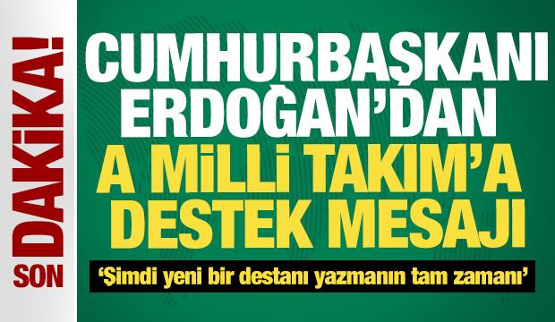 Cumhurbaşkanı Erdoğan'dan A Milli Takım'a destek mesajı