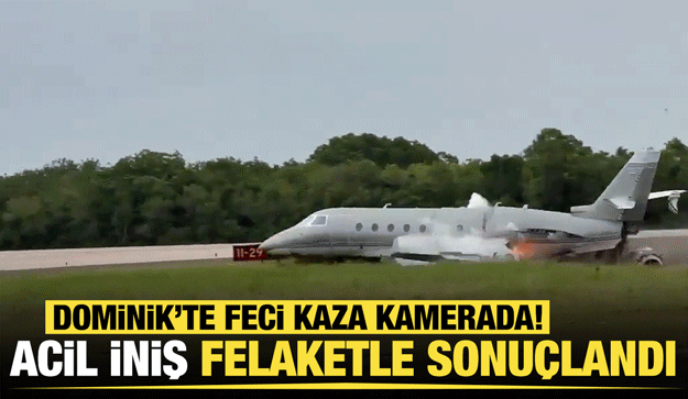 Dominik Cumhuriyeti'nde motoru arızalanan jet havalimanı yakınına d&uuml;şt&uuml;