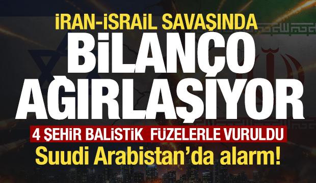 İran-İsrail savaşı son dakika! 3 şehir balistik f&uuml;zelerle vuruldu Suudi Arabistan'da alarm