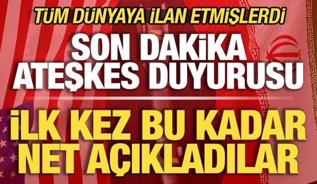 İran ve ABD t&uuml;m d&uuml;nyaya ilan etmişti! Savaşta son dakika ateşkes duyurusu