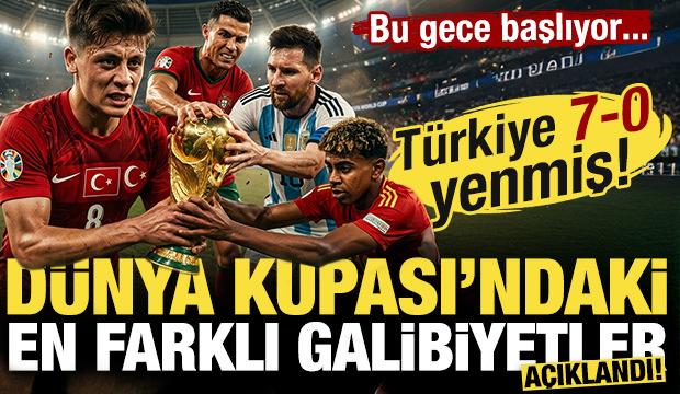 İşte D&uuml;nya Kupası'ndaki en farklı galibiyetler! Milli Takım 7-0 yenmiş...