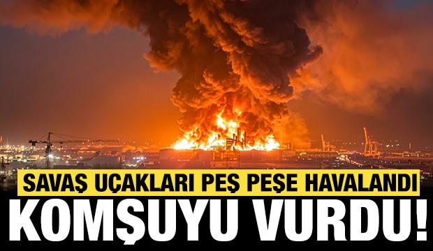 Savaş u&ccedil;akları T&uuml;rkiye'nin komşusunu vurmak i&ccedil;in havalandı: Patlama sesleri...