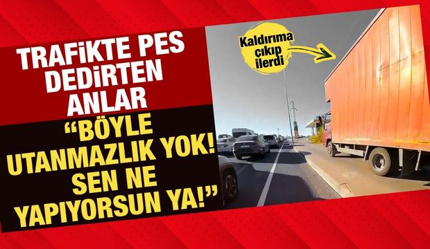 Trafikte pes dedirten anlar: "B&ouml;yle utanmazlık yok! Sen ne yapıyorsun ya!?"