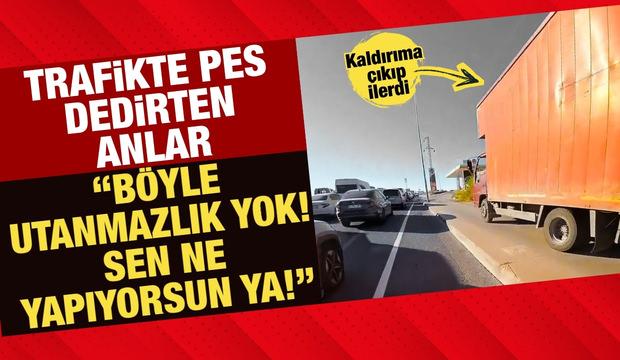 Trafikte pes dedirten anlar: "B&ouml;yle utanmazlık yok! Sen ne yapıyorsun ya!?"