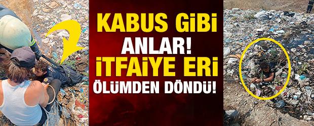 Dumanların arasında kalan itfaiye eri bataklığa saplandı &ouml;l&uuml;mden d&ouml;nd&uuml;