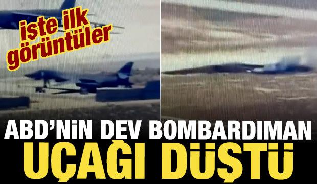ABD'nin dev bombardıman u&ccedil;ağı d&uuml;şt&uuml;! İşte ilk g&ouml;r&uuml;nt&uuml;ler