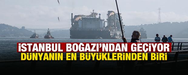 D&uuml;nyanın en b&uuml;y&uuml;k &uuml;&ccedil;&uuml;nc&uuml; vin&ccedil; gemisi İstanbul Boğazı'ndan ge&ccedil;iyor