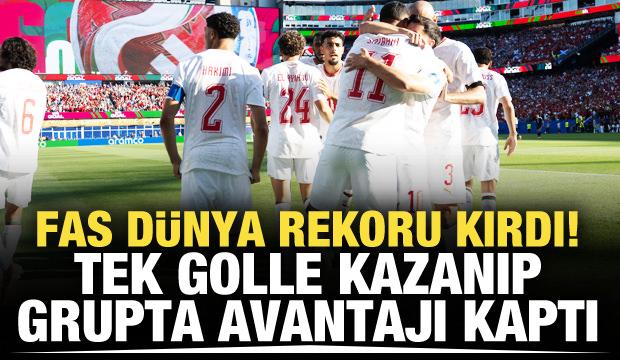 Fas d&uuml;nya rekoru kırdı! Zafer turnuvanın en erken gol&uuml;yle geldi