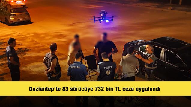 Gaziantep'te 83 s&uuml;r&uuml;c&uuml;ye 732 bin TL ceza uygulandı 