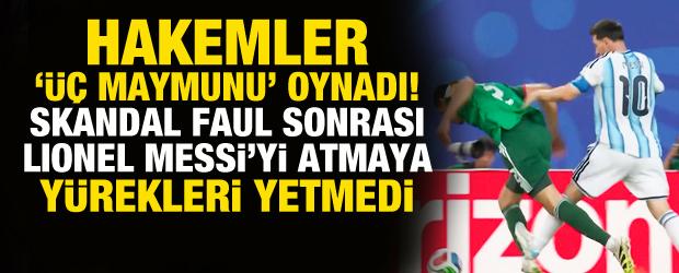Hakemler '&Uuml;&ccedil; Maymunu' oynadı! Messi'yi atmaya y&uuml;rekleri yetmedi