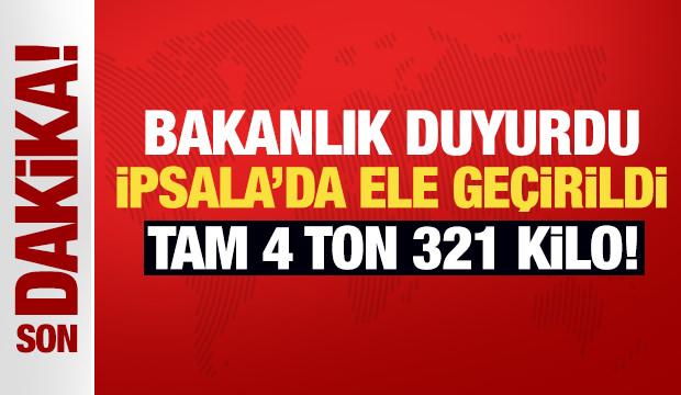 İpsala G&uuml;mr&uuml;k Kapısında ele ge&ccedil;irildi: 4 ton 321 kilo uyuşturucu madde yakalandı