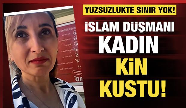İslam d&uuml;şmanı bir kadın baş&ouml;rt&uuml;l&uuml; kadınları hedef alarak kin kustu.