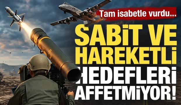 L-OMTAS uzun menzilli tanksavar f&uuml;ze sistemi, hedefi tam isabetle vurdu