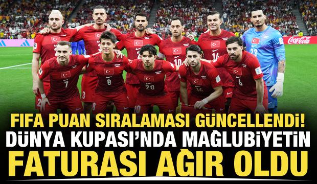 Mağlubiyetin faturası ağır oldu! FIFA &uuml;lke puan sıralaması g&uuml;ncellendi