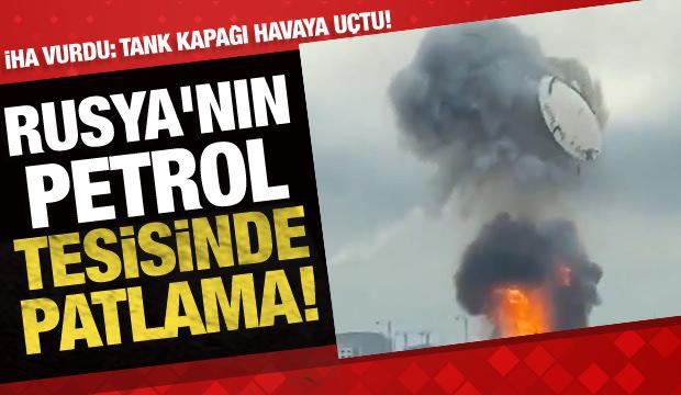 Moskova'da petrol tesisine İHA saldırısı: Dev tankın kapağı havaya u&ccedil;tu