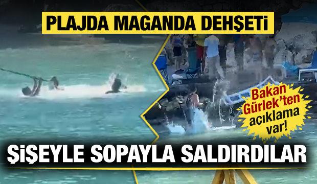 Silifke'de denizde sopalı kavga! Bakan G&uuml;rlek'ten a&ccedil;ıklama geldi