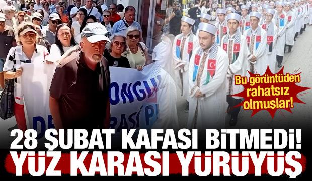 28 Şubat kafası bitmedi! Hafızlardan rahatsız olup y&uuml;r&uuml;y&uuml;ş yaptılar