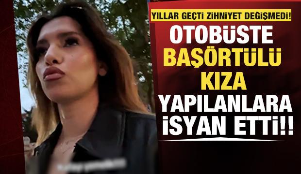 Tesett&uuml;rl&uuml; kıza otob&uuml;ste yapılan zorbalığa gen&ccedil; kız isyan etti!