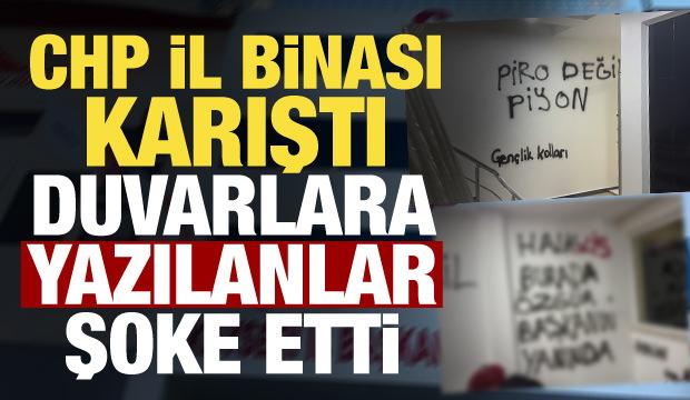 CHP'de i&ccedil; kavga b&uuml;y&uuml;yor! İl binasının duvarlarına yazılar yazıldı