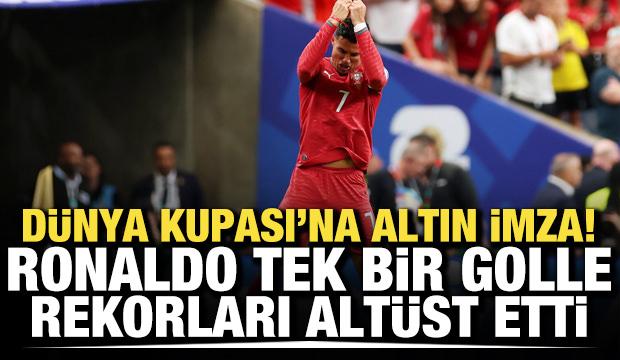 D&uuml;nya Kupası tarihine altın imza! Ronaldo tek bir golle rekorları alt&uuml;st etti