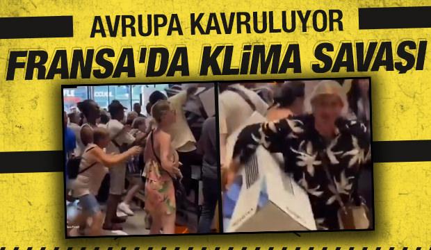 Fransada sıcaklıklar izdiham yarattı: Son klimaları alabilmek i&ccedil;in yarıştılar