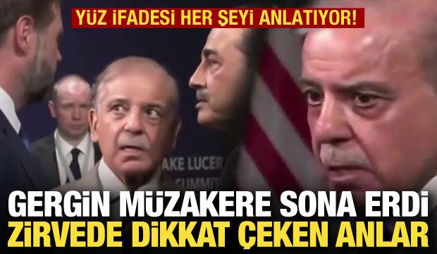 Gergin m&uuml;zakere sona erdi: İsvi&ccedil;re'deki zirvede dikkat &ccedil;eken anlar!