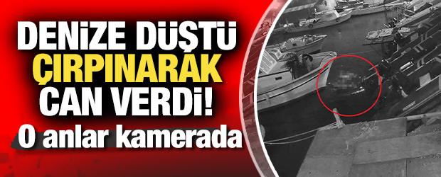 Hatay'da denize d&uuml;şen adamın &ccedil;ırpınarak can verdiği anlar g&ouml;r&uuml;nt&uuml;lendi!