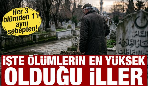Her 3 &ouml;l&uuml;mden 1&rsquo;i aynı sebepten! İşte illere g&ouml;re &ouml;l&uuml;m oranları...