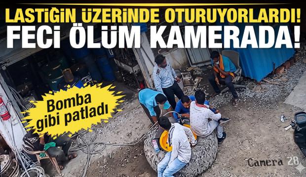 Hindistan'da feci olay! &Uuml;zerinde oturdukları lastik bomba gibi patladı