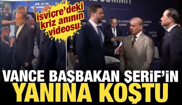 İsvi&ccedil;re&rsquo;deki kriz anının videosu! Vance, Pakistan Başbakanının yanına koştu
