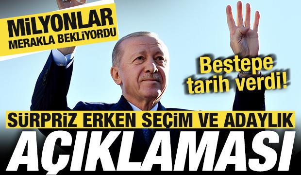 Milyonlar merakla bekliyordu! Beştepe'den erken se&ccedil;im ve adaylık a&ccedil;ıklaması! Tarih verdi